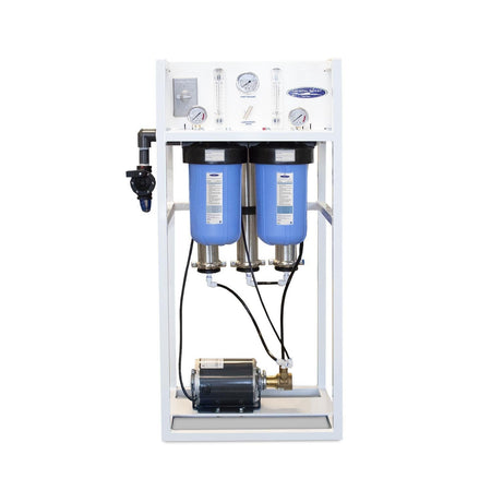 Crystal Quest Commercial Mid-Flow Reverse Osmosis System (500-7000 GPD), 1,000 GPD / Standalone / Brass Rotary...