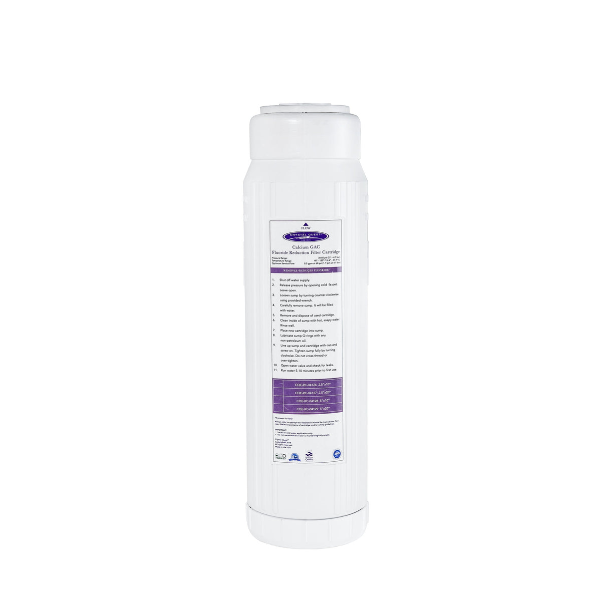 Calcium GAC Fluoride Reduction Filter Cartridge