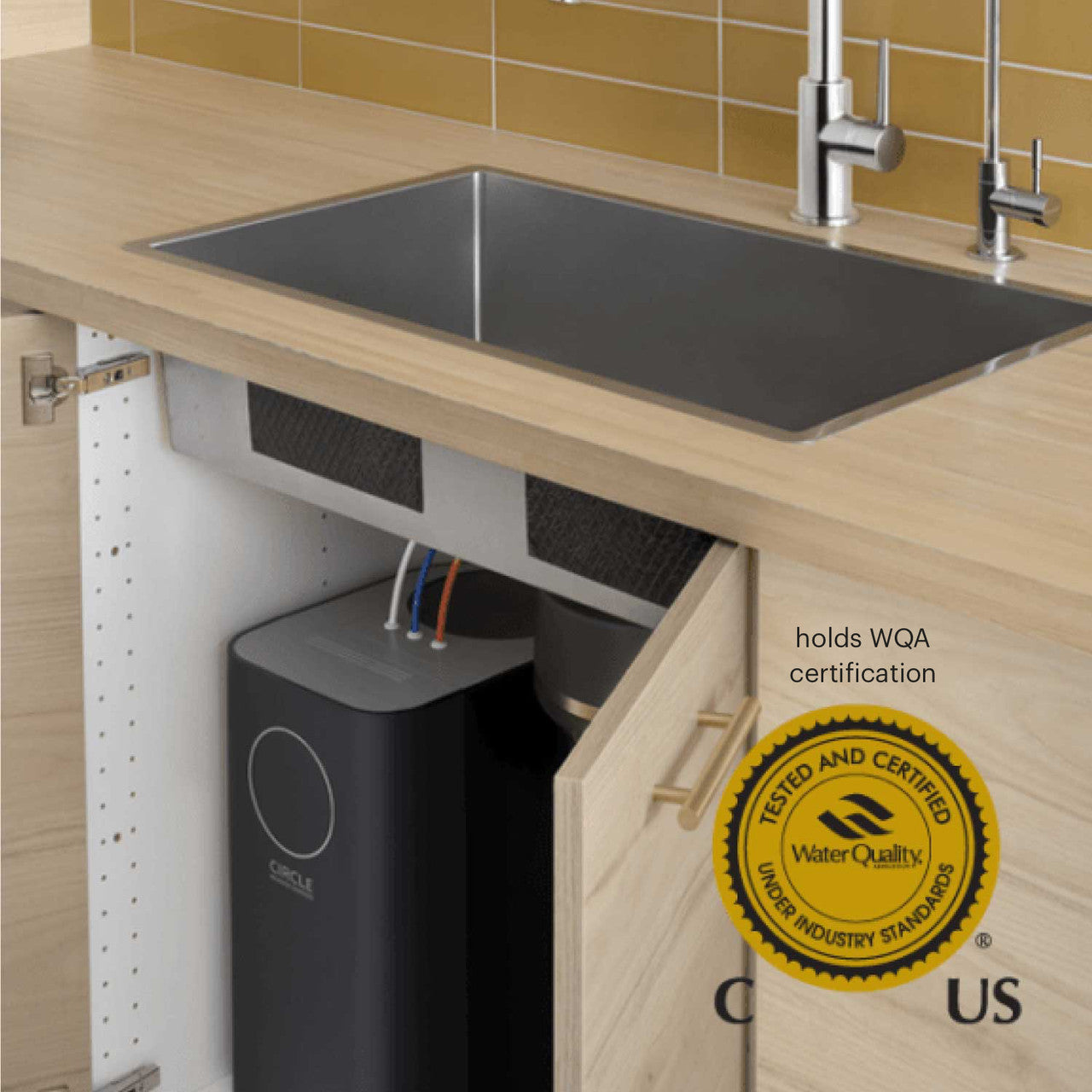 Circle Reverse Osmosis Under Counter Water Filtration System with Brushed Nickel Faucet