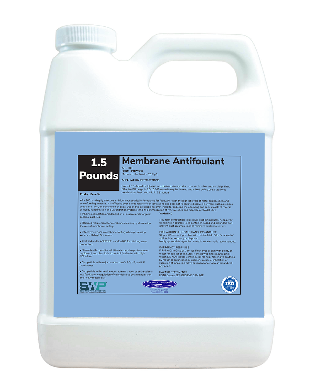 Crystal Quest Membrane Antifoulant - 1/2 lb (CQE-AF-0005)
